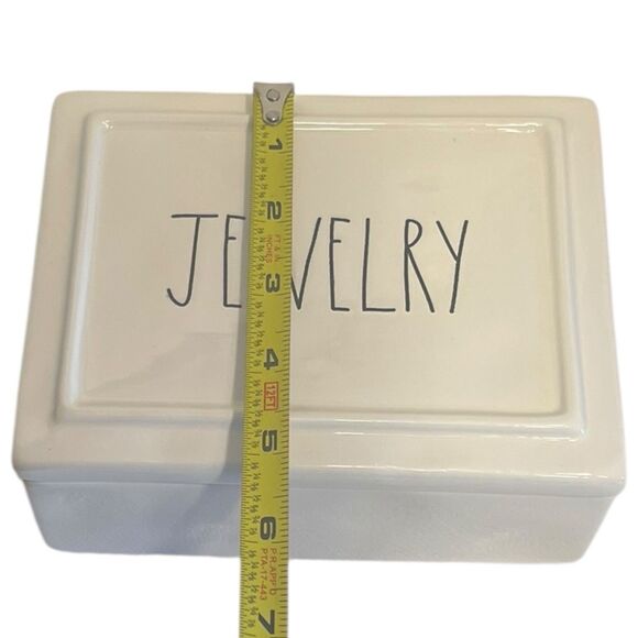 Rae Dunn Jewelry Box Ceramic White Artisan Lid Organizer Gift Discontinued - Picture 4 of 11